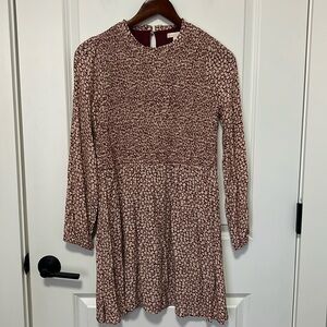 GB Girls Floral Print Knee Length Burgundy Long Sleeve Dress size XL